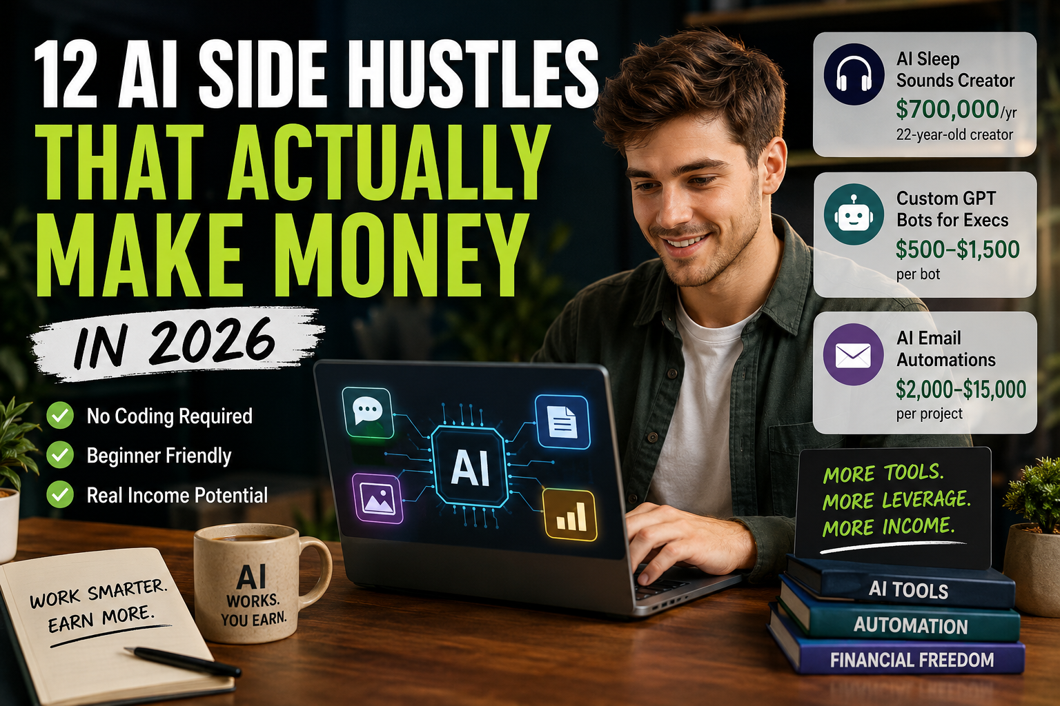 AI Side Hustles for Beginners: 12 Real Ways to Make Money With AI in 2026